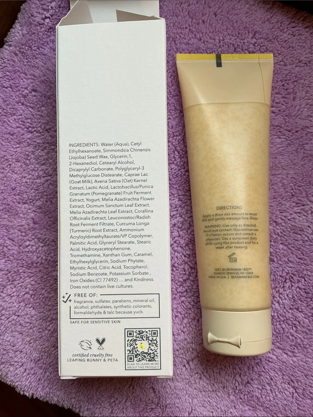 Beekman 1802 Milk Scrub - Beige Tube with Yellow Accents